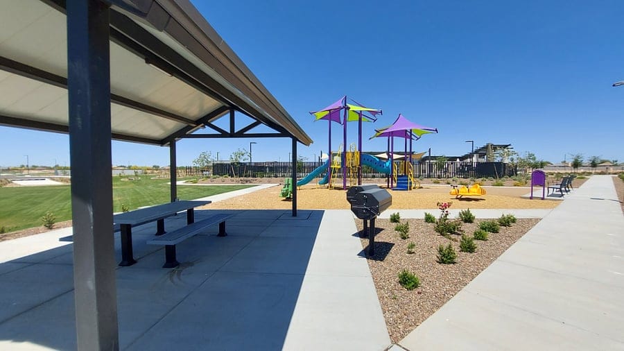 Community playground, picnic ramada, and BBQ grills